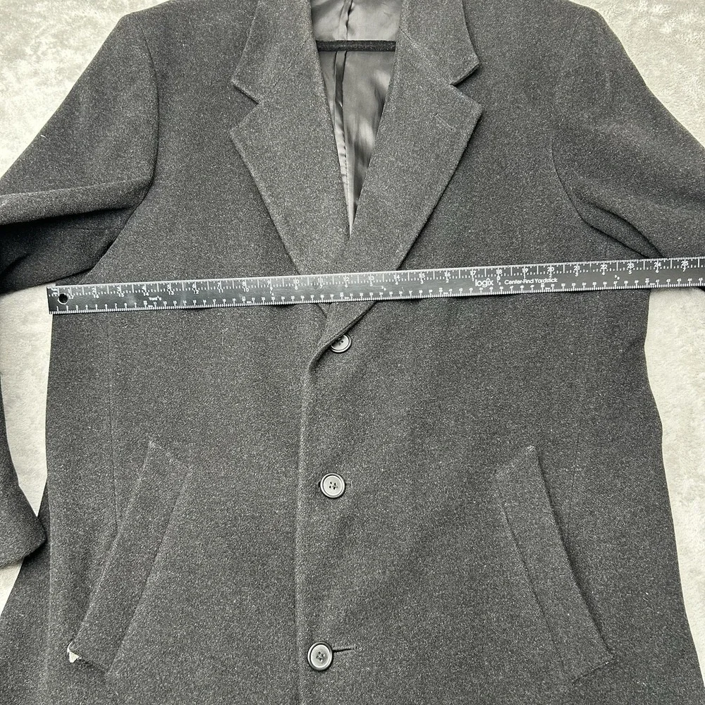 Bill Bass Mens Black Label Long Dress Coat Size 44L Lambswool - READ DESCRIPTION